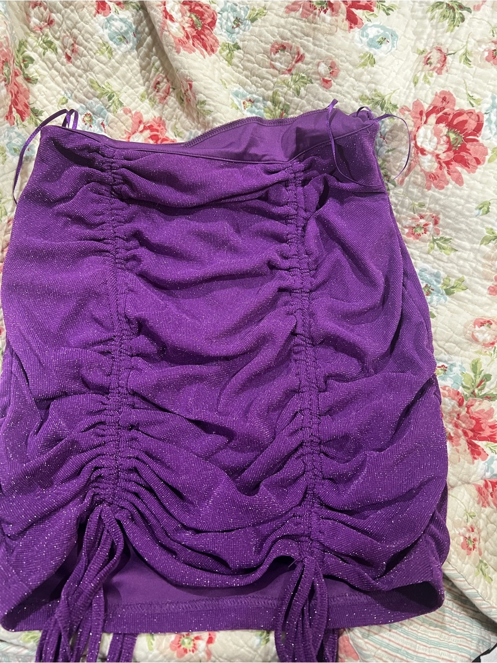 NaaNaa/ASOS Purple Two-Piece Ruched Crop Top & Skirt Set - Picture 4 of 5
